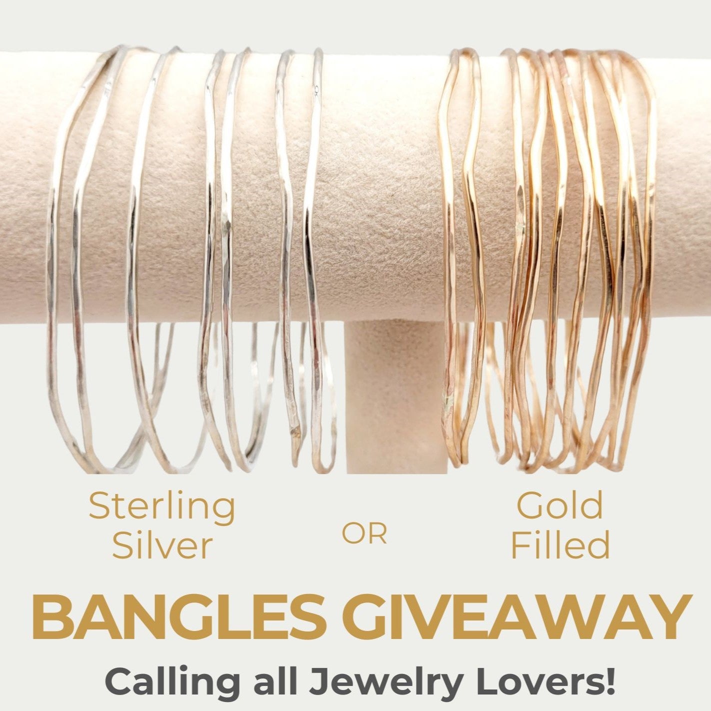 Gold filled or sterling silver bangles giveaway