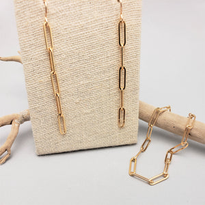 Large Gold Filled Paperclip Chain Collection