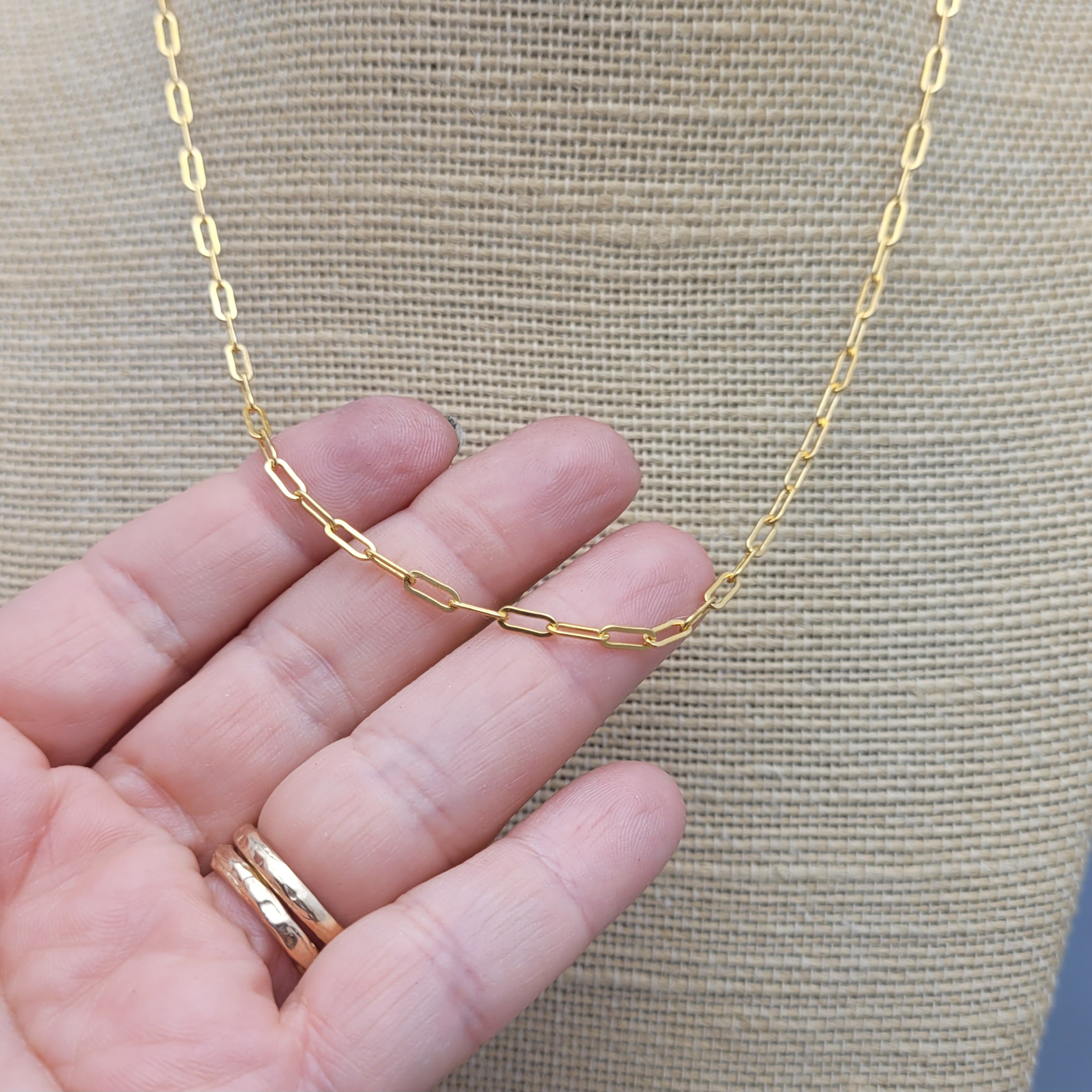 Small Gold Filled Paperclip Chain Collection