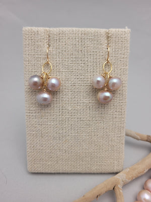 Multi Strand Freshwater Pearl Necklace and Earrings Set