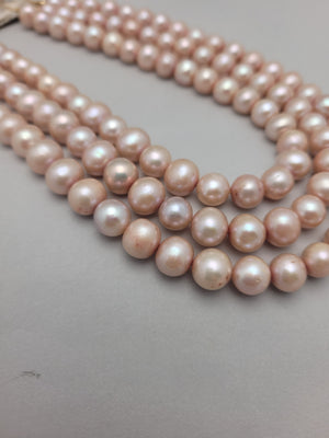 Multi Strand Freshwater Pearl Necklace and Earrings Set