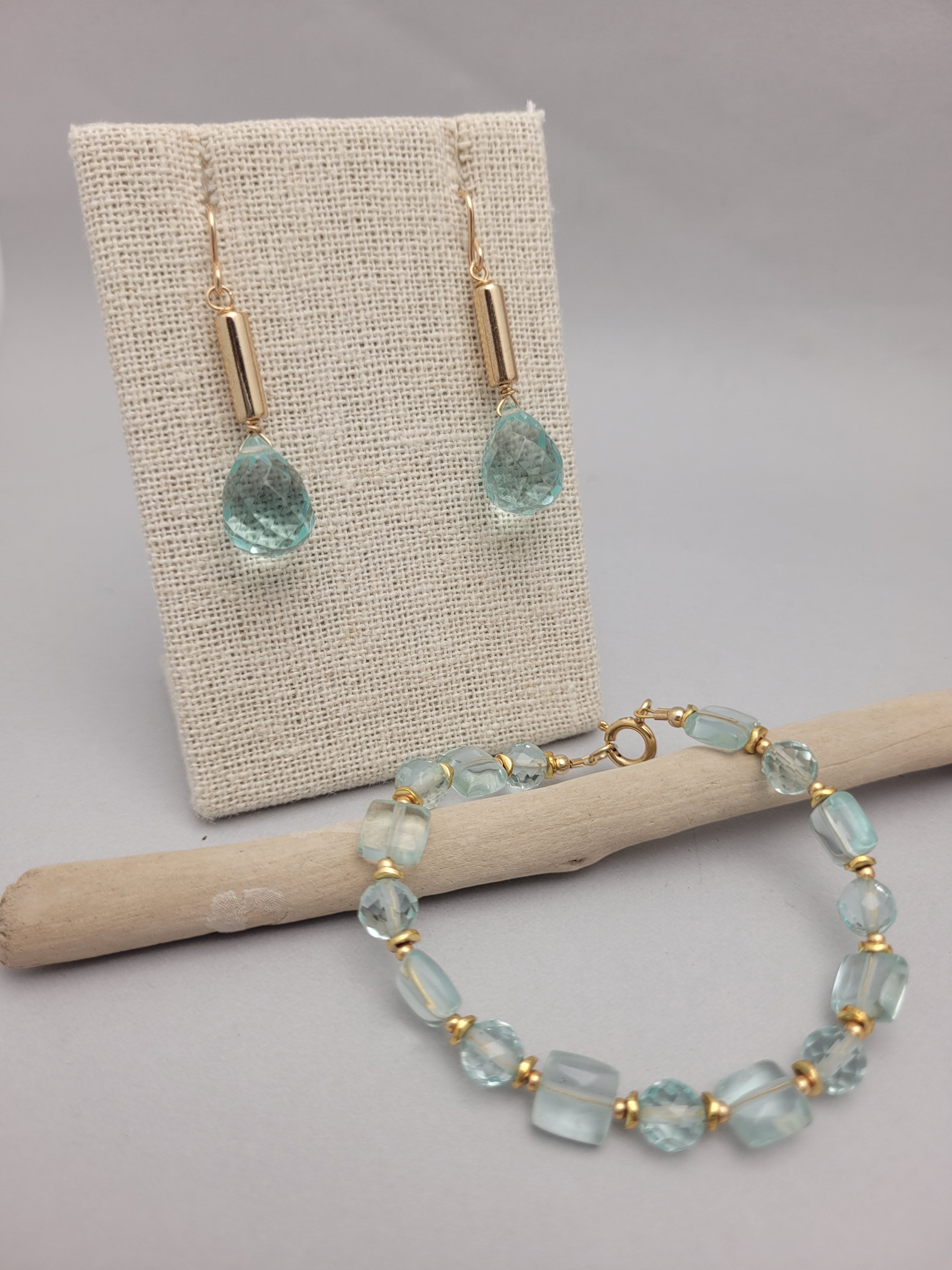 Blue Quartz and Hematite Set