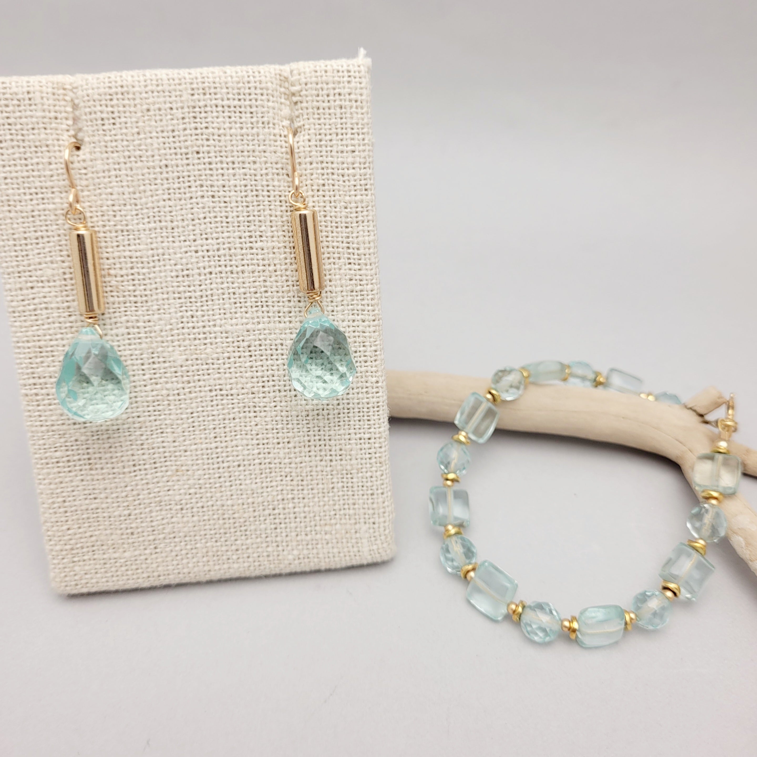 Blue Quartz and Hematite Set