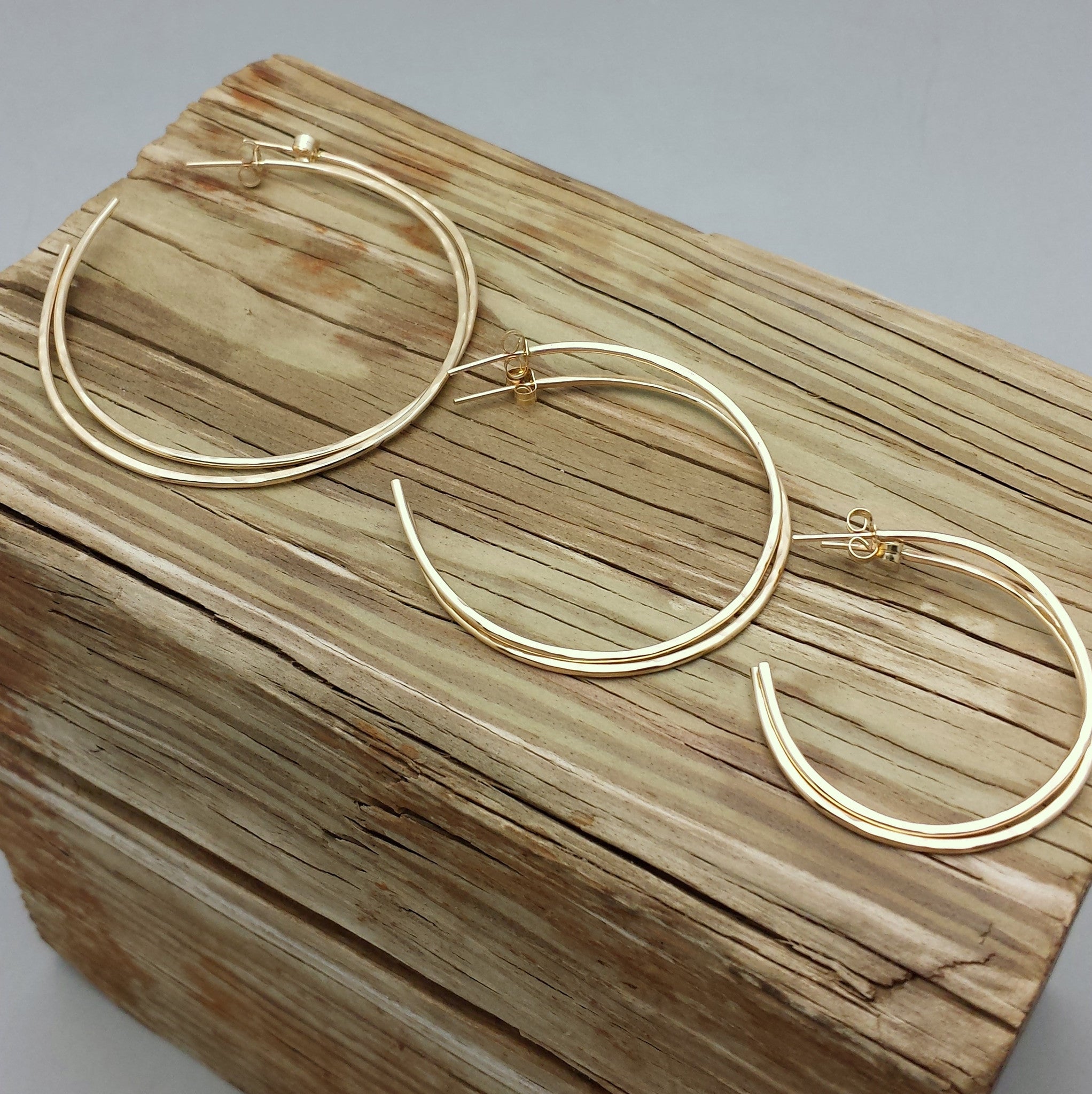 Hoops with Posts - Gold Filled and Sterling Silver