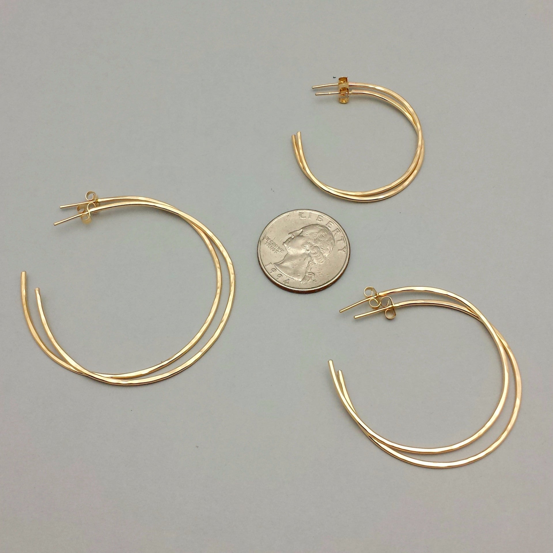 Hoops with Posts - Gold Filled and Sterling Silver
