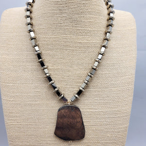 Hematite with Pyrite Pendant Necklace