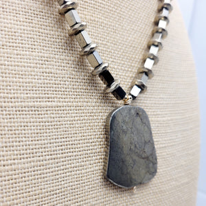 Hematite with Pyrite Pendant Necklace