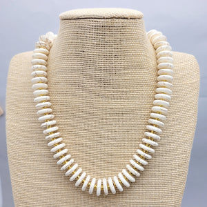 White and Turquoise Magnesite Disc Necklaces