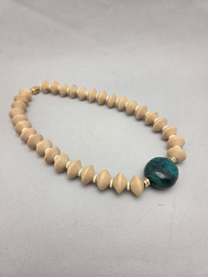 Turquoise Ball and Disc Necklace