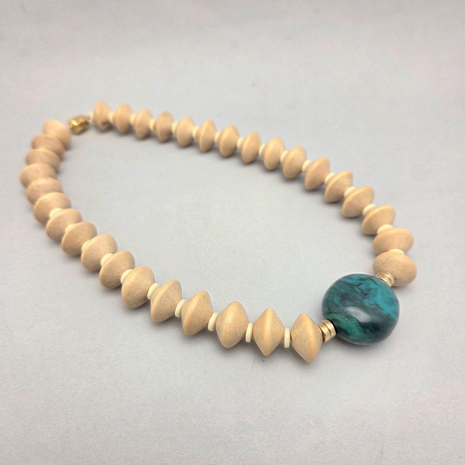 Turquoise Ball and Disc Necklace