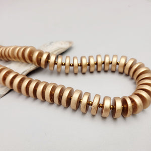 Wooden Disc Necklaces - Gold and Gray