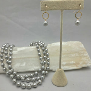 Three Strand Silver Shell Pearl