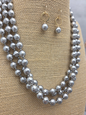 Three Strand Silver Shell Pearl