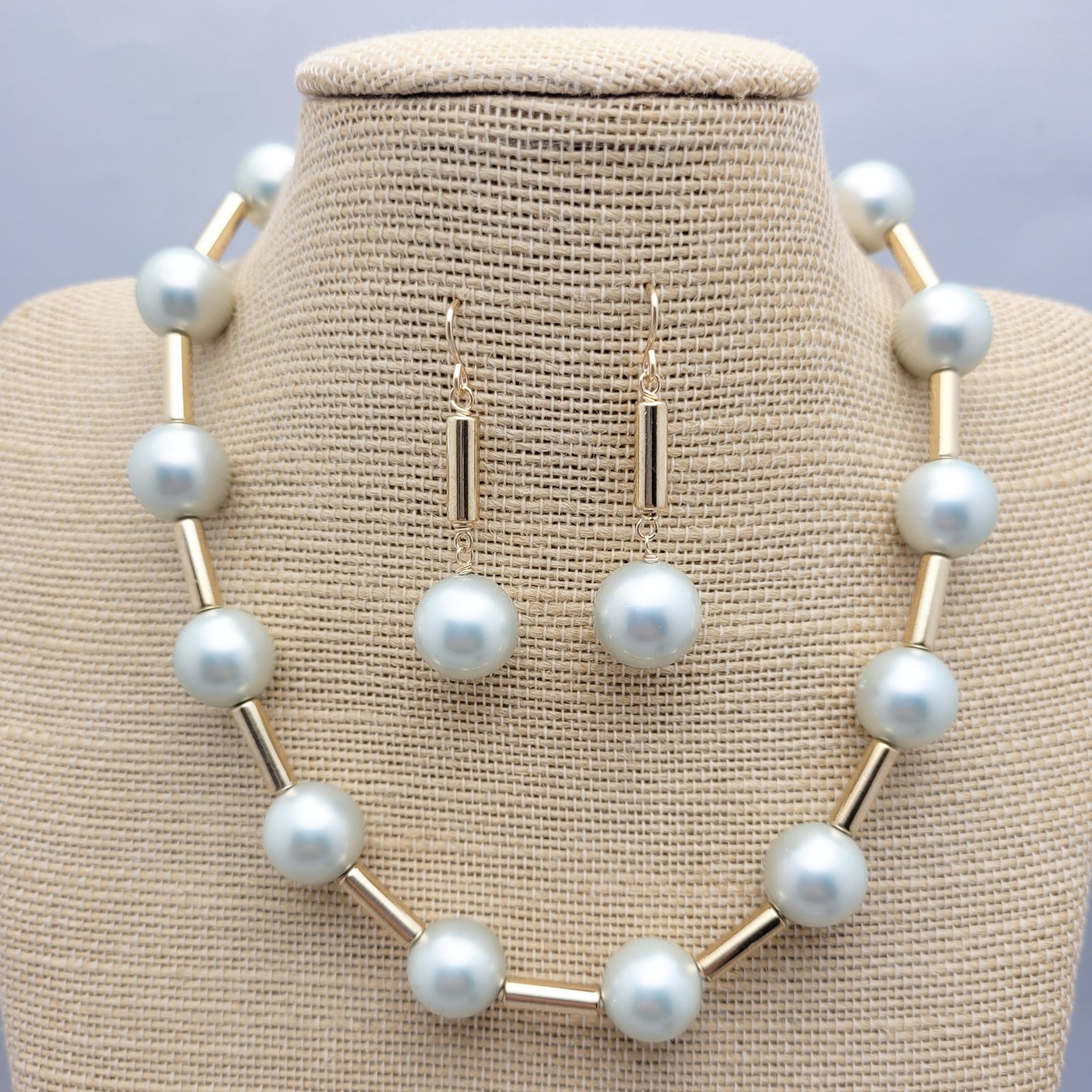 Shell Pearl and Hematite Necklace