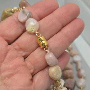 Three Strand Pink Opal Nuggets