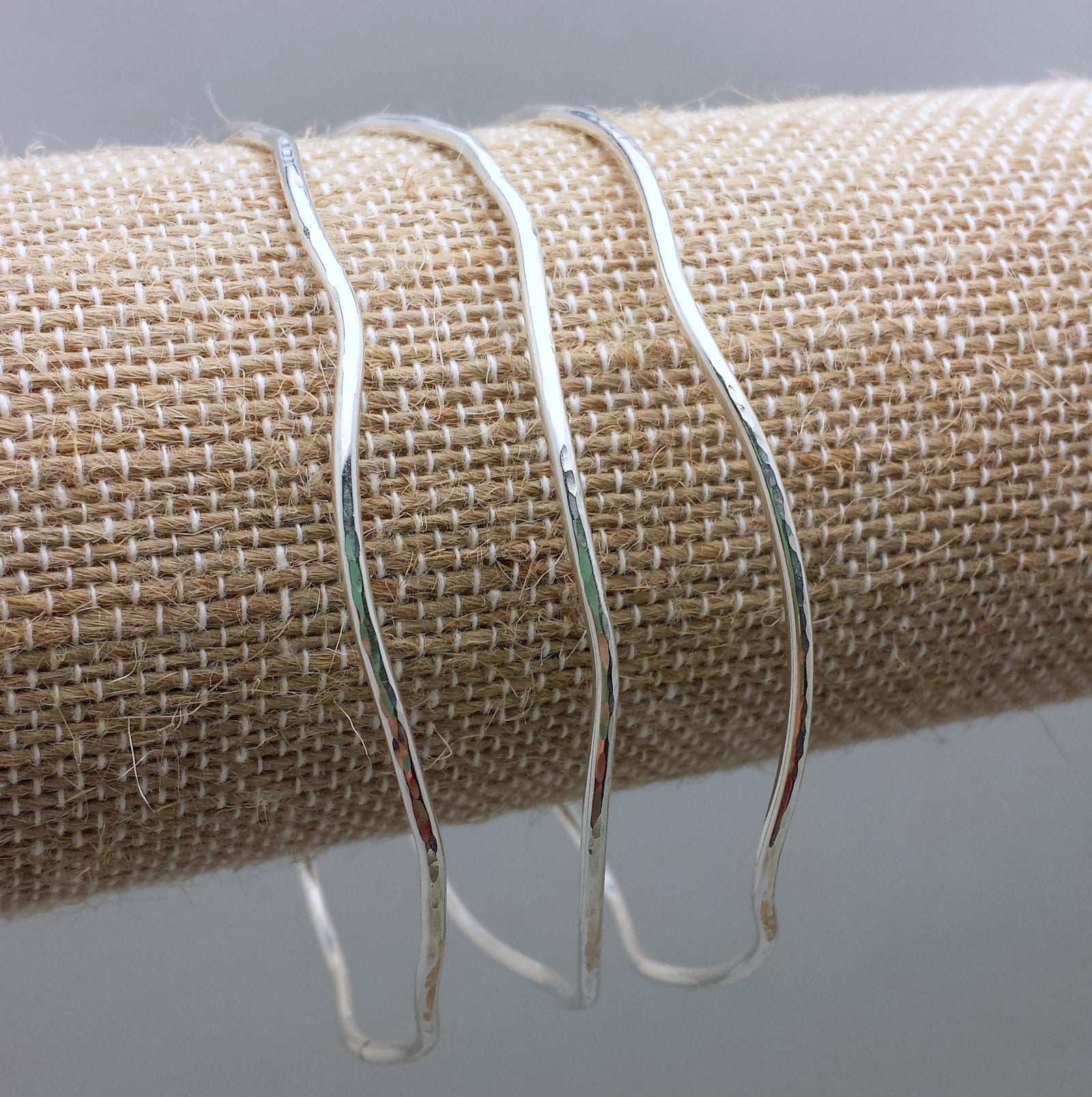 Wavy Bangles - Sterling Silver