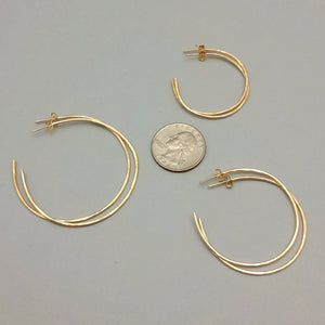 Hoops with Posts - Gold Filled and Sterling Silver